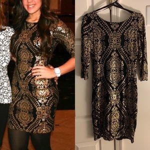 Gold Sequin Dress- Joyce Leslie